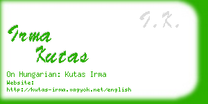 irma kutas business card